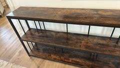 3-TIER DARK WOOD/ METAL ENTRY TABLE