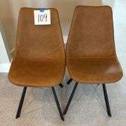 (2) BROWN PADDED ACCENT CHAIRS
