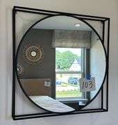 SQUARE FRAMED WALL MIRROR - BLACK