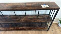 3-TIER DARK WOOD/ METAL ENTRY TABLE