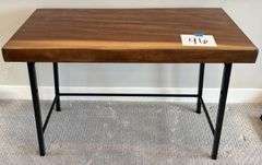 WOOD DESK W/ METAL LEGS