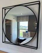SQUARE FRAMED WALL MIRROR - BLACK