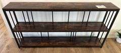 3-TIER DARK WOOD/ METAL ENTRY TABLE