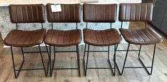 (4) BROWN PADDED BAR STOOLS