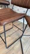 (4) BROWN PADDED BAR STOOLS