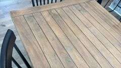 WOOD DINING TABLE & (6) CHAIRS