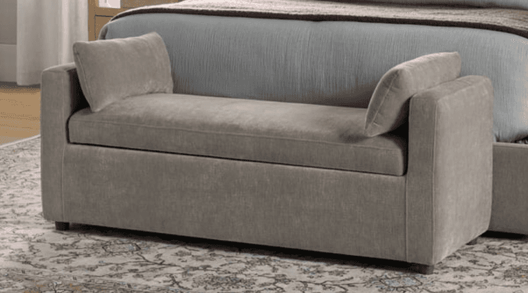 HARRISON FABRIC BED BENCH IN BOX - TRUFFLE - Earl's Auction Company