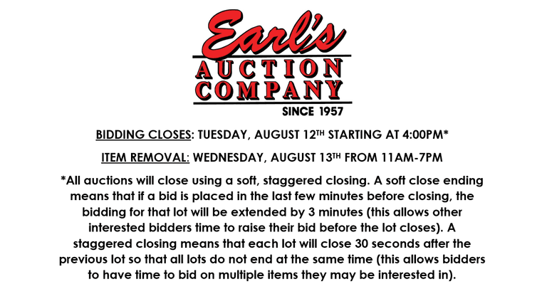 ENDS TUESDAY! ONLINE AUCTION 8/9-8/12 (PURPLE)