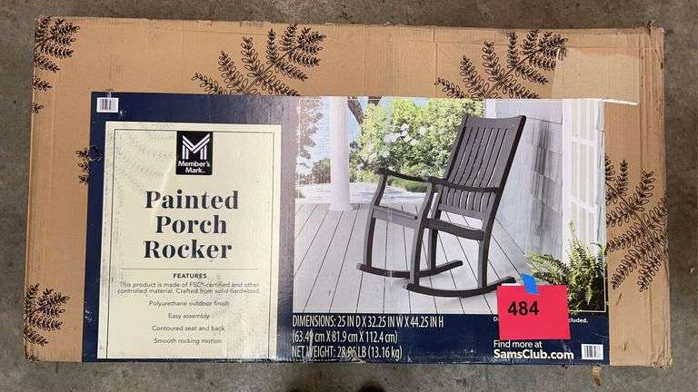 PAINTED PORCH ROCKER IN BOX - Earl's Auction Company