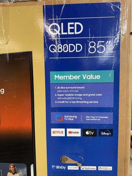SAMSUNG 85" QLED 4K SMART TV IN BOX