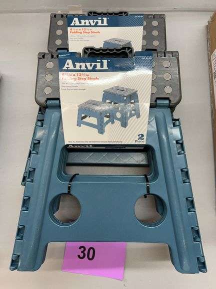 (2) ANVIL 2PC FOLDING STEP STOOL SETS