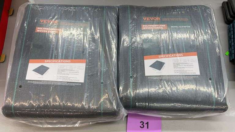 (2) VEVOR 12.5FTx50FT POLYPROPYLENE WOVEN FABRICS