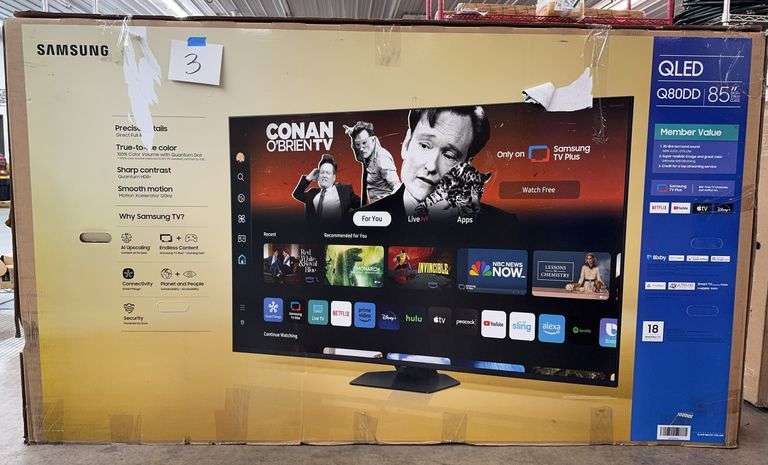 SAMSUNG 85" QLED 4K TV IN BOX