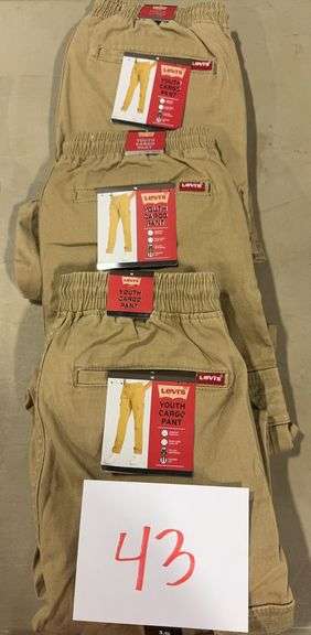 (3) LEVI YOUTH CARGO PANTS SIZE 16