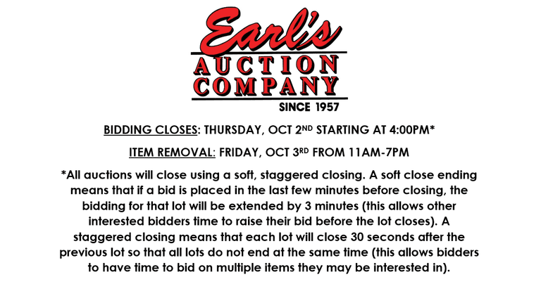 ENDS THURSDAY! ONLINE AUCTION 9/29-10/2 (PURPLE)