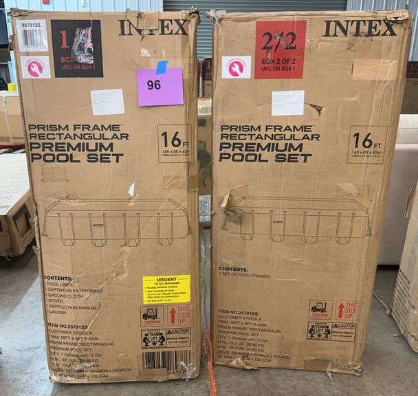 AS IS - INTEX 16FT PRISM FRAME RECTANGULAR POOL SET IN BOXES - Earl's ...