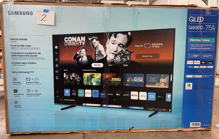 SAMSUNG 75" QLED Q60DD TV IN BOX