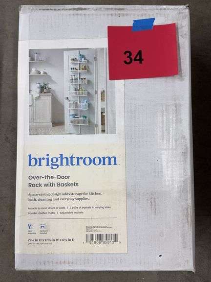 BRIGHTROOM OVER THE DOOR RACK W/ BASKETS IN BOX