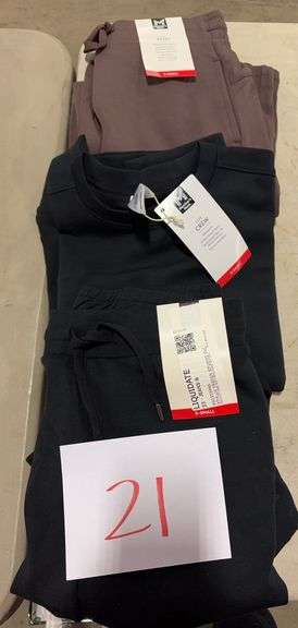 (2) WOMENS LUXE PANTS & (1) LUXE CREW SIZE XS