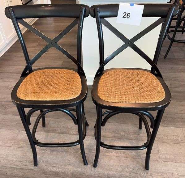 (2) BAR STOOLS - BLACK
