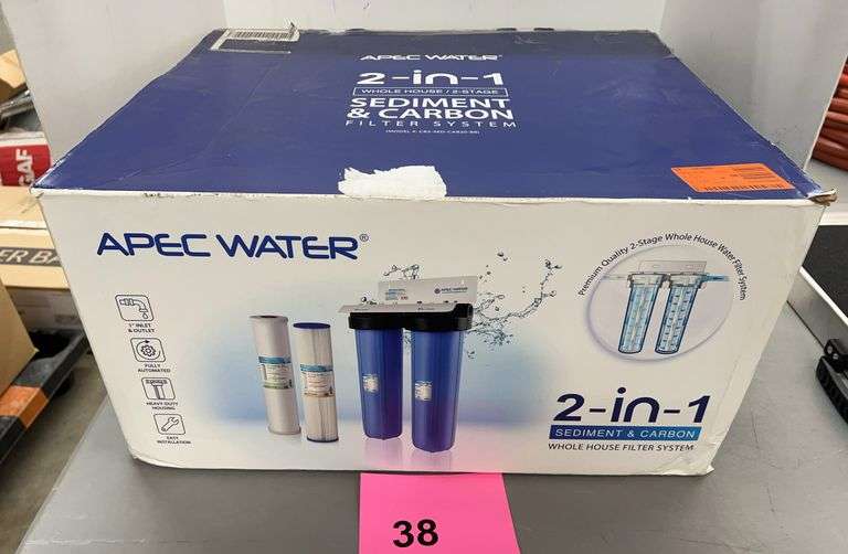 APEC WATER 2 IN 1 WHOLE HOUSE FILTER SYSTEM IN BOX