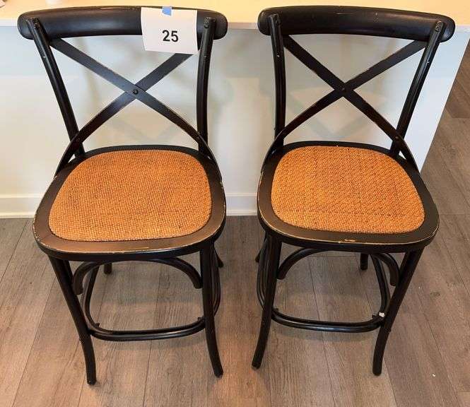 (2) BAR STOOLS - BLACK