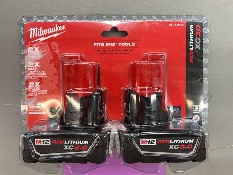 (2) MILWAUKEE M12 RED LITHIUM BATTERIES