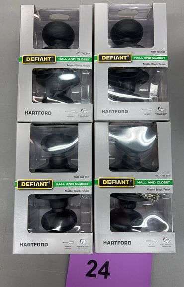 (4) DEFIANT HARTFORD DOOR HARDWARE SETS - BLACK