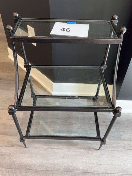 3-TIER ACCENT STAND W/ GLASS SHELVES