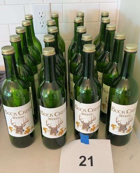 (20) EMPTY GLASS WINE BOTTLES FOR DECOR