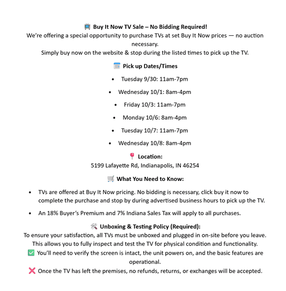 ITEM REMOVAL INFO