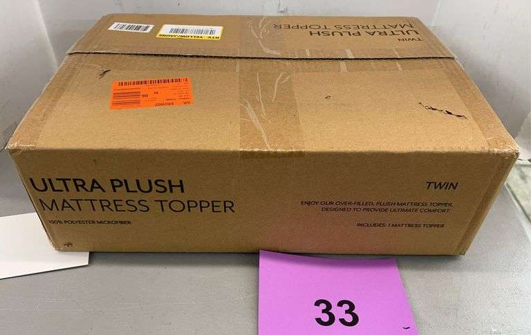 TWIN ULTRA PLUSH MATTRESS TOPPER IN BOX