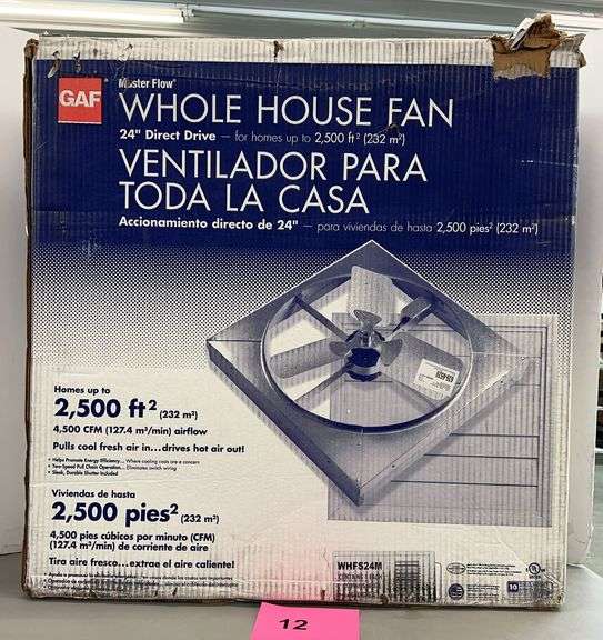GAF MASTER FLOW WHOLE HOUSE FAN IN BOX