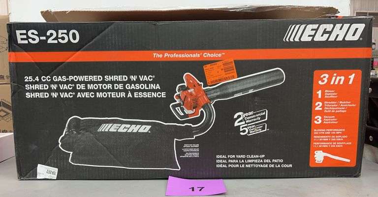 ECHO 25.4CC GAS SHRED N VAC IN BOX