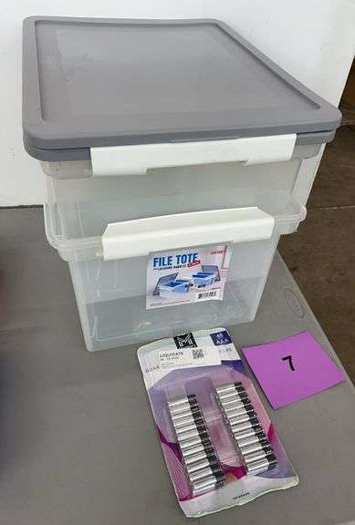 3PC OFFICE LOT - FILE TOTES & BATTERIES