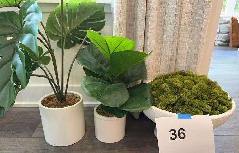 3PC FAUX FLORAL DECOR