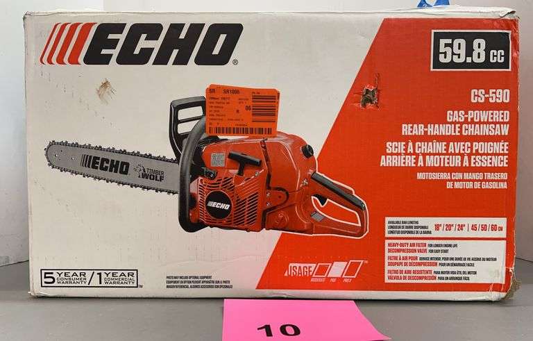 ECHO 59.8CC GAS REAR HANDLE CHAINSAW IN BOX
