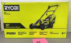 RYOBI 13" ELECTRIC LAWN MOWER IN BOX