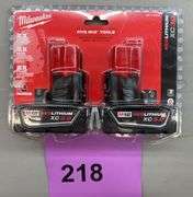 (2) MILWAUKEE M12 RED LITHIUM BATTERIES