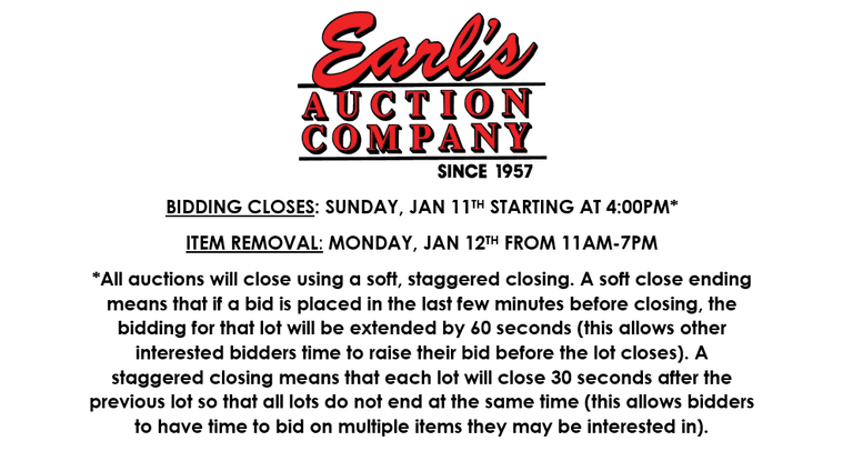 ENDS SUNDAY! ONLINE AUCTION 1/5-1/11 (YELLOW)