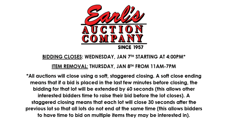 ENDS WEDNESDAY! ONLINE AUCTION 12/31-1/7 (RED)