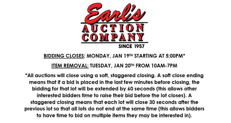 ENDS MONDAY! ONLINE AUCTION 1/15-1/19 (RED)