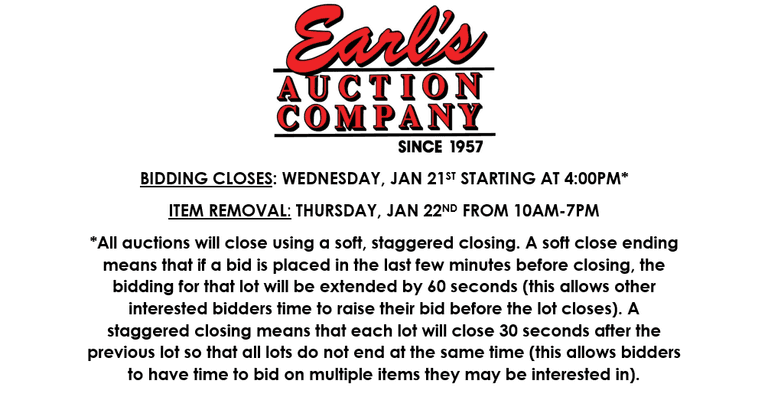 ENDS WEDNESDAY! ONLINE AUCTION 1/17-1/21 (ORANGE)