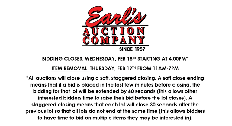 ENDS WEDNESDAY! ONLINE AUCTION 2/13-2/18 (YELLOW)