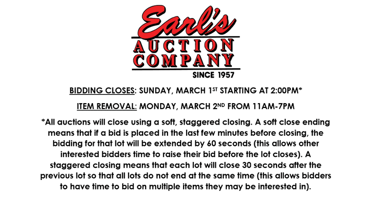 ENDS SUNDAY! ONLINE AUCTION 2/25-3/1 (RED)