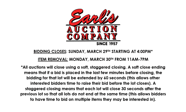 ENDS SUNDAY! ONLINE AUCTION 3/25-3/29 (BLUE)