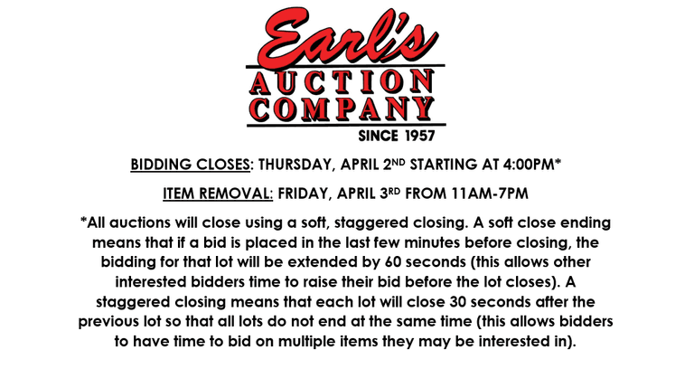 ENDS THURSDAY! ONLINE AUCTION 3/31-4/2 (PURPLE)