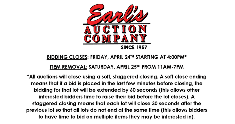 ENDS FRIDAY! ONLINE AUCTION 4/22-4/24 (YELLOW)