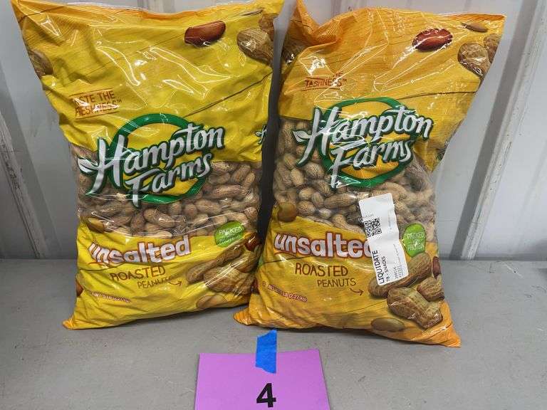 (2) HAMPTON FARMS UNSALTED ROASTED PEANUTS