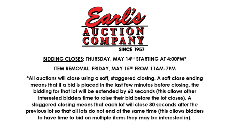 ENDS THURSDAY! ONLINE AUCTION 5/12-5/14 (BLUE)